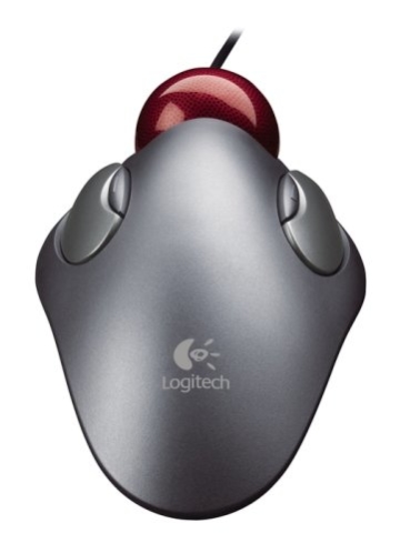 Logitech Marble Trackball Maus schnurgebunden silber-rot, USB-Anschluss - 2