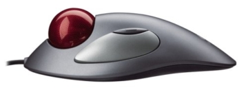 Logitech Marble Trackball Maus schnurgebunden silber-rot, USB-Anschluss - 3